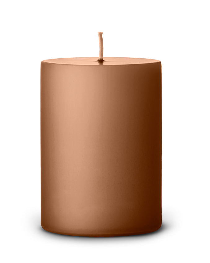 Raw Toffee Pillar Candle - 15cm