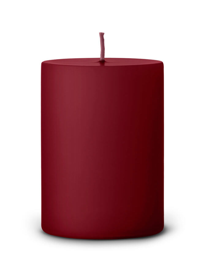 Deep Wine Pillar Candle - 10cm