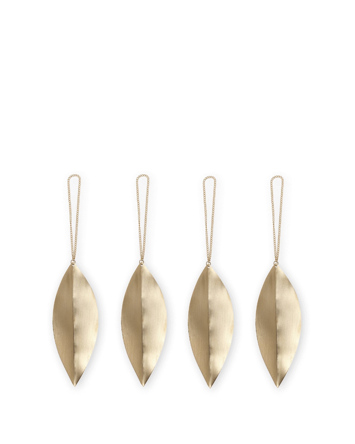 Brass Leaf Ornaments - Set of 4 