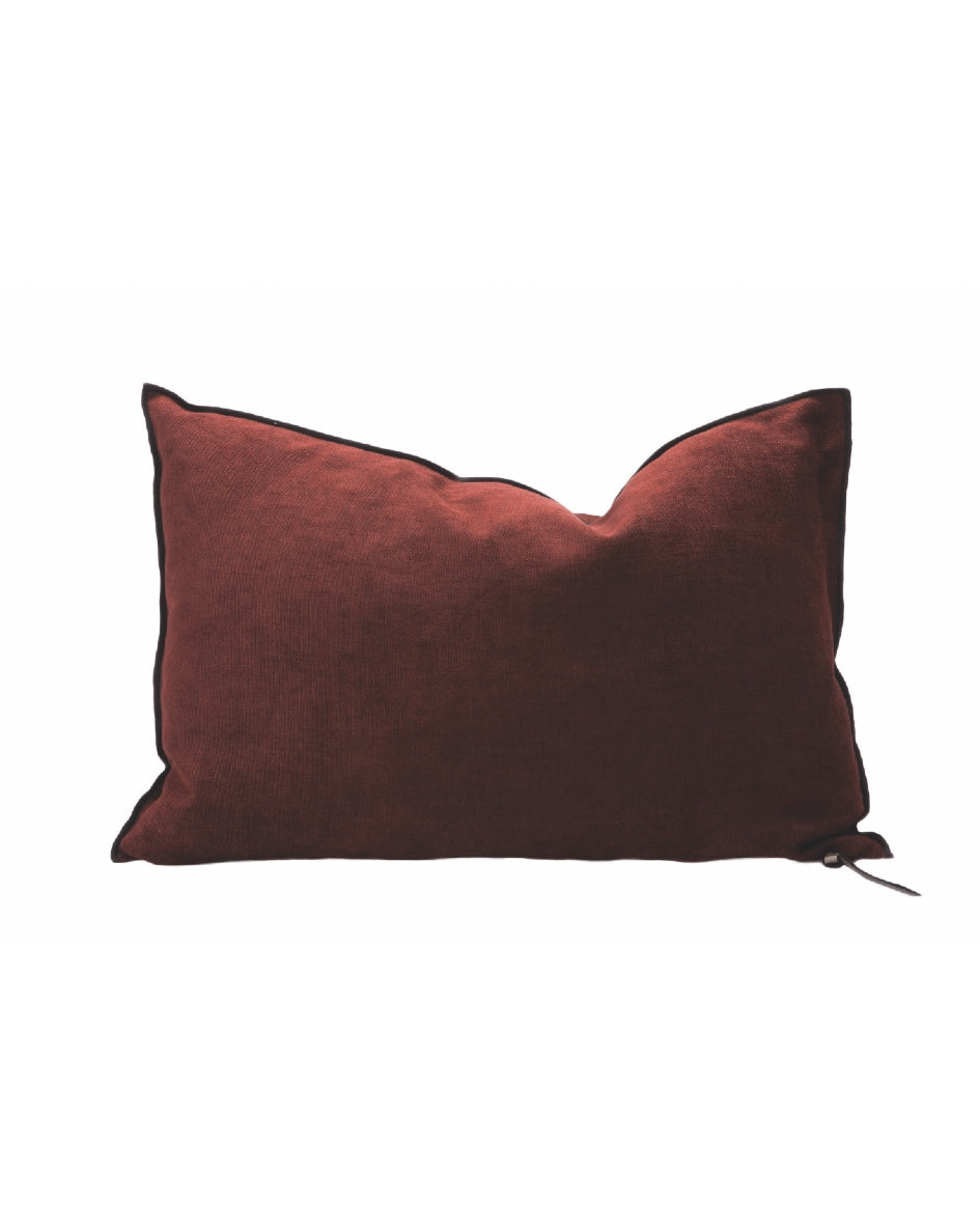 Vice Versa Black Line Chenille Soft Washed Cushion, Carbon