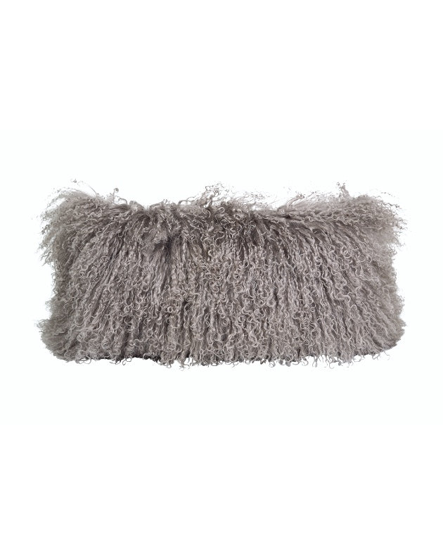 Coussin basic en peau de chèvre du Tibet Taupe, Maison de Vacances