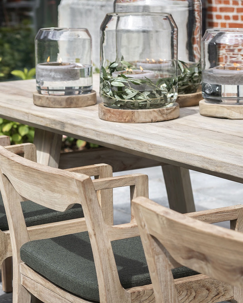 Low Round Bowl, teak naturel.