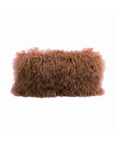 Coussin basic en peau de chèvre du Tibet Bois de Rose, Maison de Vacances