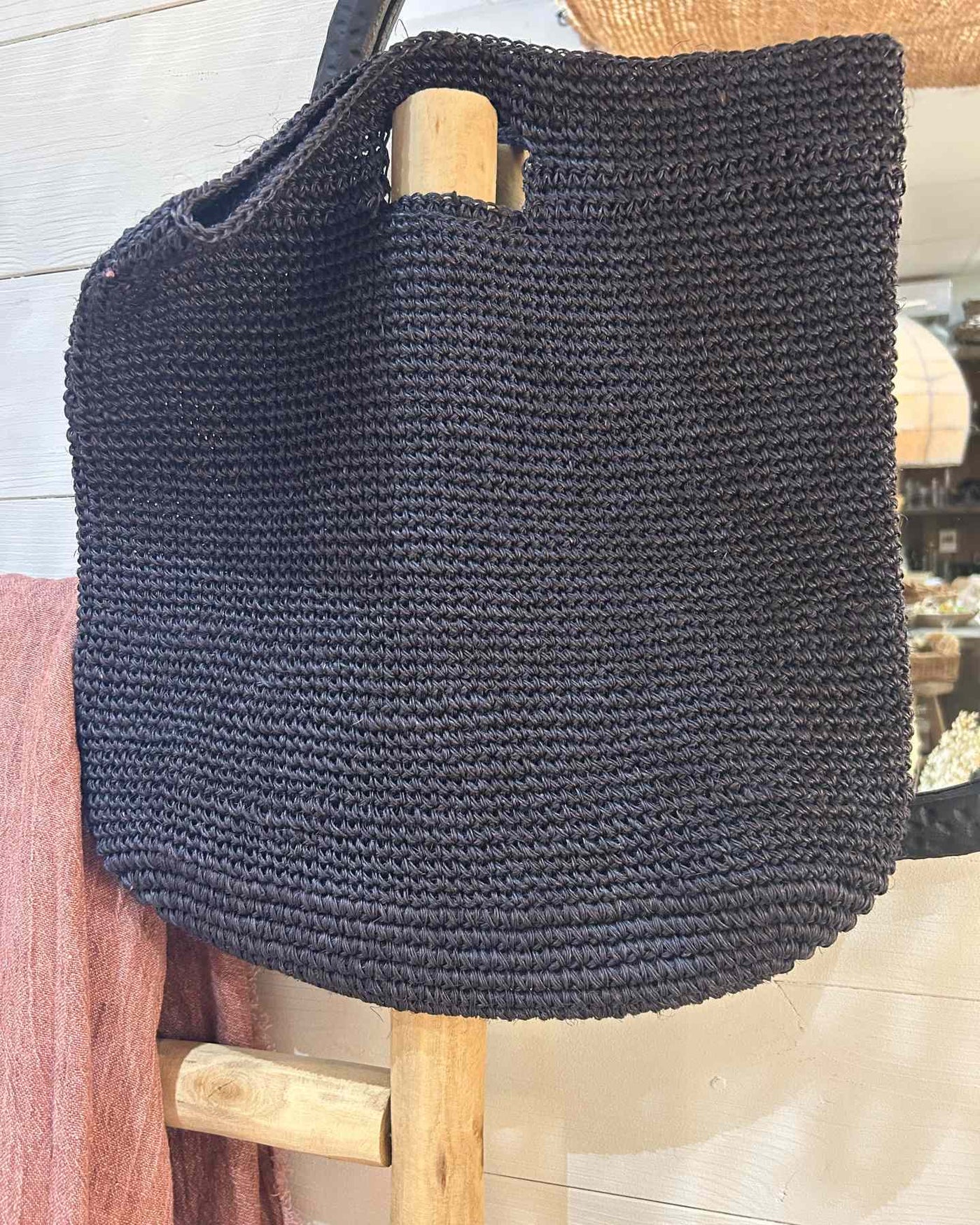 Sac à main en sisal Bleu Marine, Pao Artesana