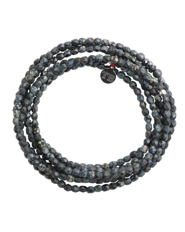 Necklace and Bracelet 6 turns, VERO - Black Rock Mat 