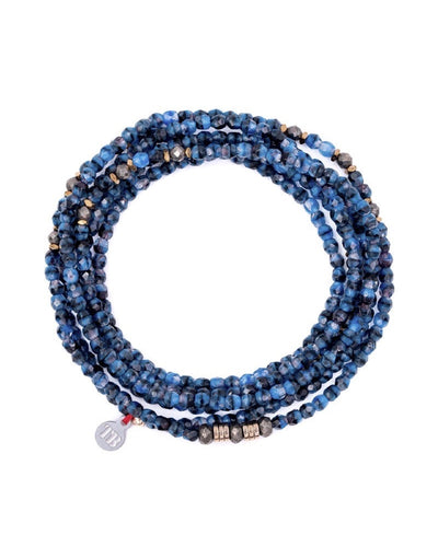 Collier et Bracelet 6 tours,GABRIELLE - Denim Marbré