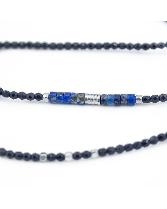 Collier et Bracelet 6 tours,  NADÈGE - Navy Blue