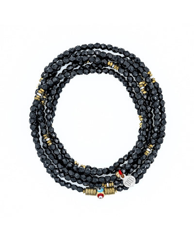 Necklace and Bracelet 6 turns, NAZAR - Black 