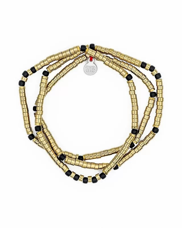 Collier et Bracelet 3 tours, TONI 3 - Hématite Gold