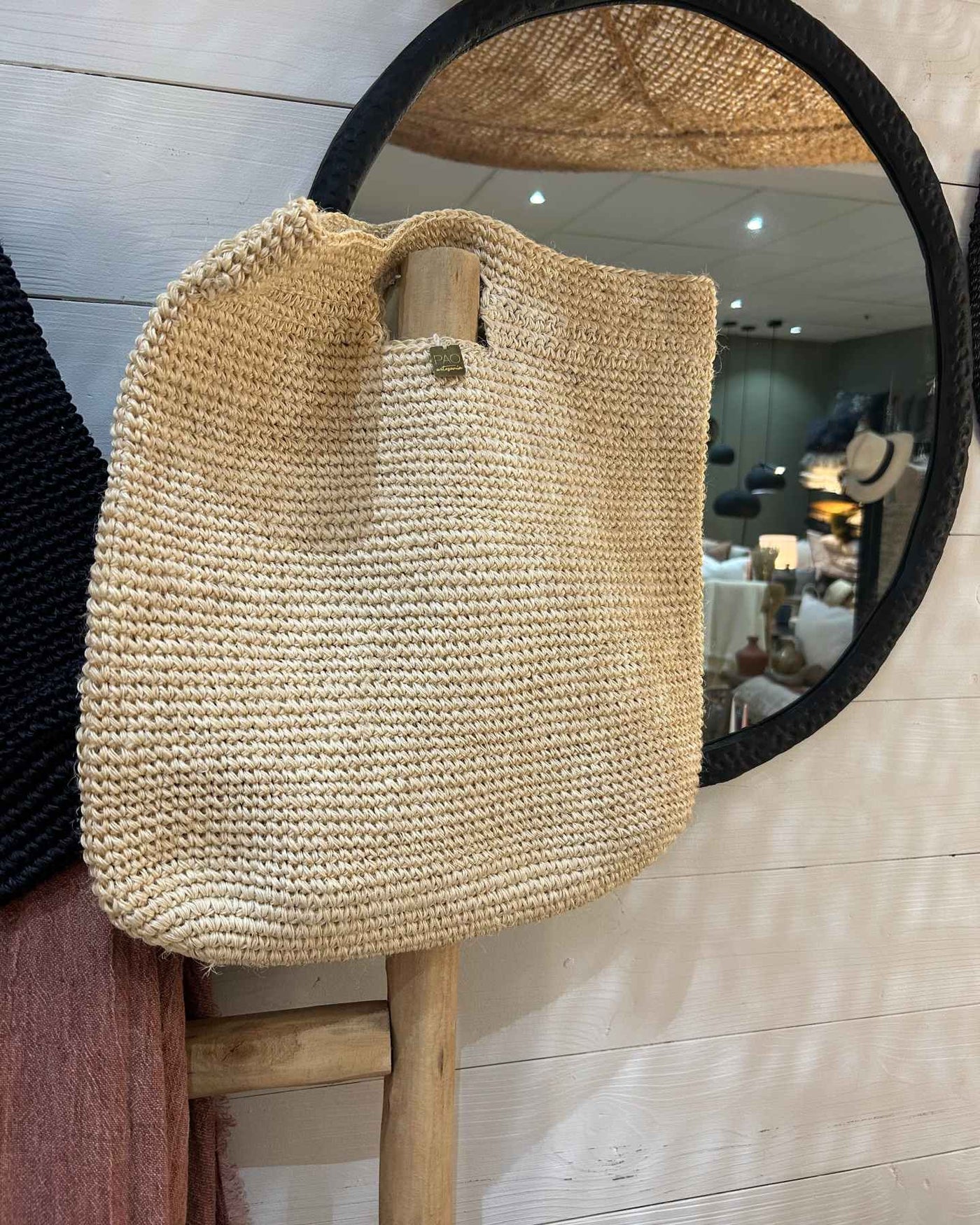 Sac à main en sisal Beige, Pao Artisana